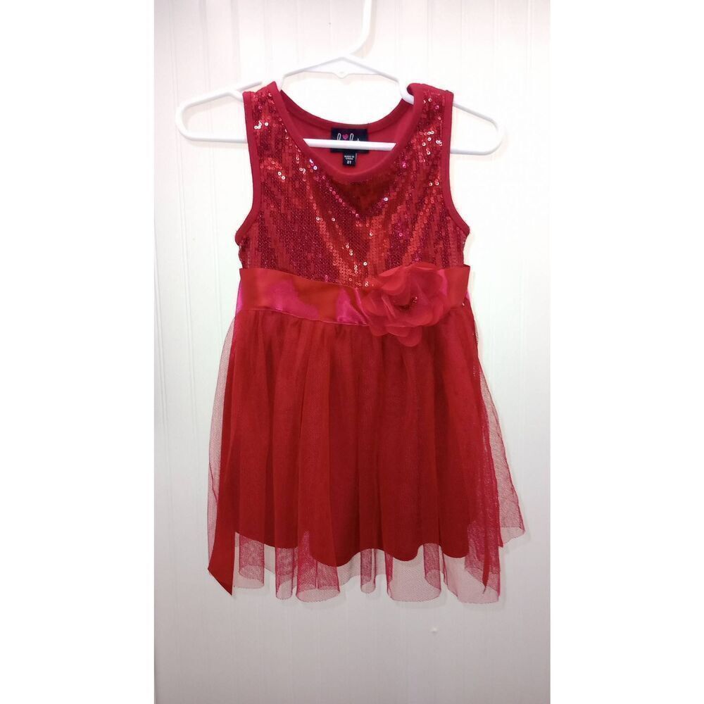 Lily red tule and sequin dress size 2T